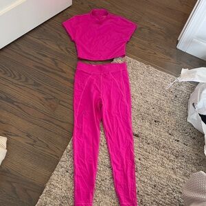 Vibrant Pink Two-Piece Legging Set